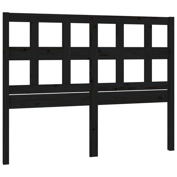 vidaXL Bed Headboard Black 125.5x4x100 cm Solid Wood Pine