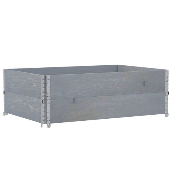 vidaXL Pallet Collars 2 pcs Grey 120x80 cm Solid Wood Pine