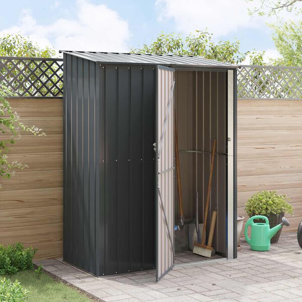 vidaXL Garden Sheds Anthracite 153.5 x 86 x 200 cm Metal