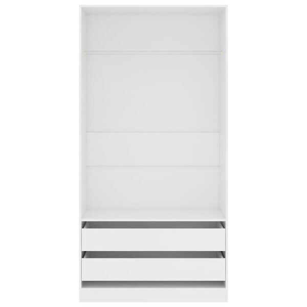 vidaXL Wardrobe White 100x50x200 cm Engineered Wood