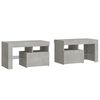 vidaXL Bedside Cabinets 2 pcs with LED Lights Concrete Grey 70x36.5x40 cm