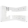 vidaXL 14 Piece Kitchen Cabinet Set Porto Gloss White Engineered Wood