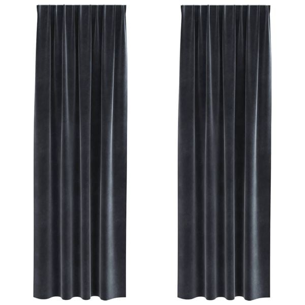 vidaXL Blackout Curtains 2 pcs Dark Grey 140 x 260 cm Velvet