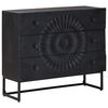 vidaXL Drawer Cabinet with Drawer Black 75 x 30 x 65 cm