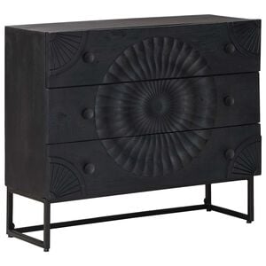 vidaXL Drawer Cabinet Black 75 x 30 x 65 cm