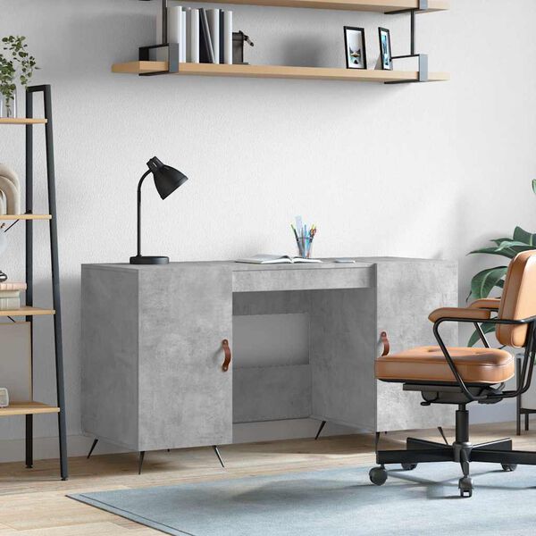 vidaXL Desk Concrete Grey 140x50x75 cm Engineered Wood