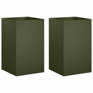 vidaXL Garden Planter 2 pcs Olive Green 30 x 30 x 40 cm