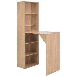vidaXL Bar Table | Oak | Engineered wood | 115 x 59 x 200 cm | Bar Table