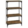 vidaXL Book Cabinet Smoked Oak 60x33x100 cm Engineered Wood and Steel