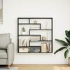 vidaXL Wall Cube Shelf 7 Compartments Black Engineered Wood