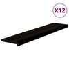 vidaXL Stair Treads 12 pcs Brown Black 120x25x2 cm Solid Wood Oak