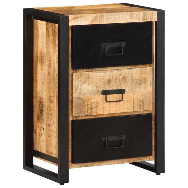 vidaXL Drawer Cabinet 50x35x70 cm Solid Rough Wood Mango