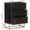 vidaXL Chest of Drawers Black 55x30x76 cm Solid Wood Mango and Iron