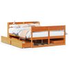 vidaXL Bed Frame without Mattress Wax Brown 140x200 cm Solid Wood Pine