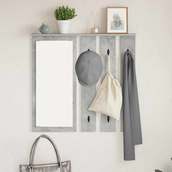 vidaXL Wall-Mounted Coat Rack with Shelf Concrete grey 84 x 10 x 80 cm