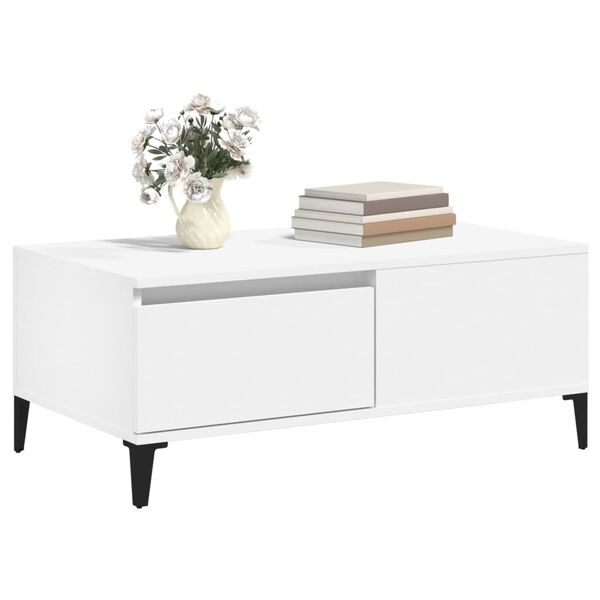 vidaXL Coffee Table White 90x50x36.5 cm Engineered Wood