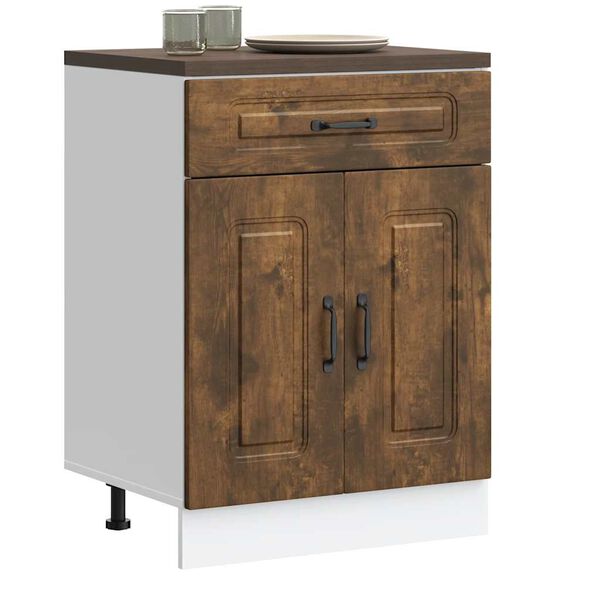 vidaXL Kitchen Base Cabinet Kalmar Smoked Oak Engineered Wood