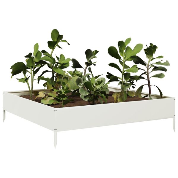 vidaXL Garden Raised Bed White 100x100x26 cm Steel