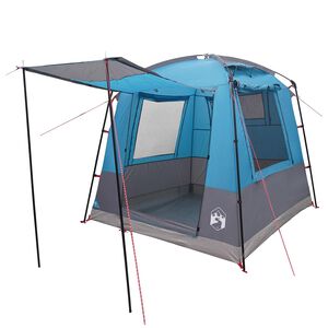 vidaXL Party Tent Blue 4-Person 185T Polyester with PU Coating