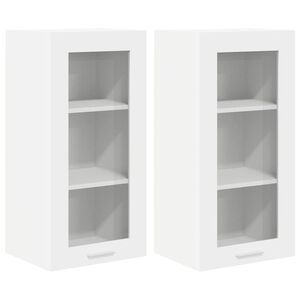 vidaXL Hanging Cabinet 2 pcs White Engineered Wood