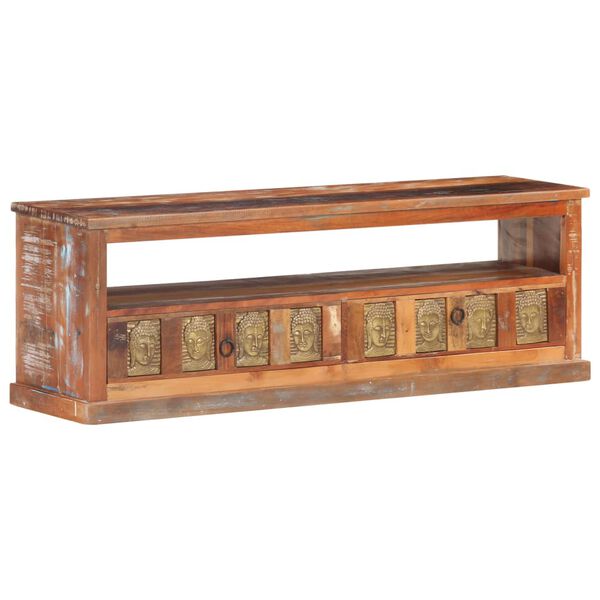 vidaXL TV Cabinet with Buddha Cladding 120x30x40 cm Reclaimed Wood