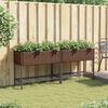 vidaXL Garden Planters with Shelf 2 pcs Brown 90x40x75 cm Poly Rattan