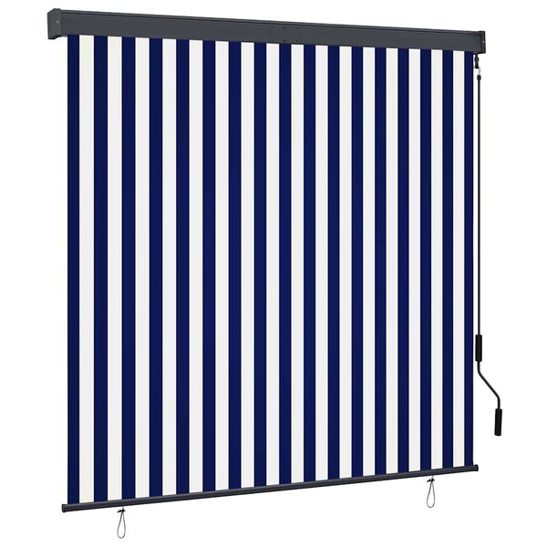 vidaXL Outdoor Roller Blind 160x250 cm Blue and White