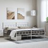 vidaXL Metal Bed Frame without Mattress with Footboard White 183x213cm