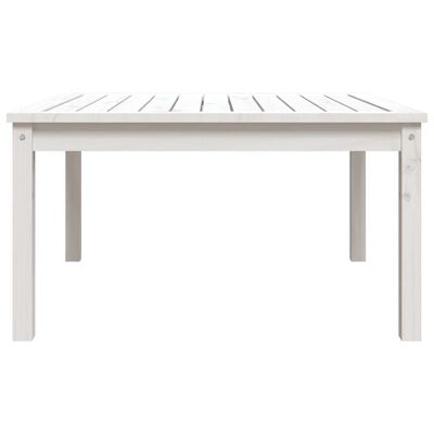 vidaXL Garden Table White 82.5x82.5x45 cm Solid Wood Pine