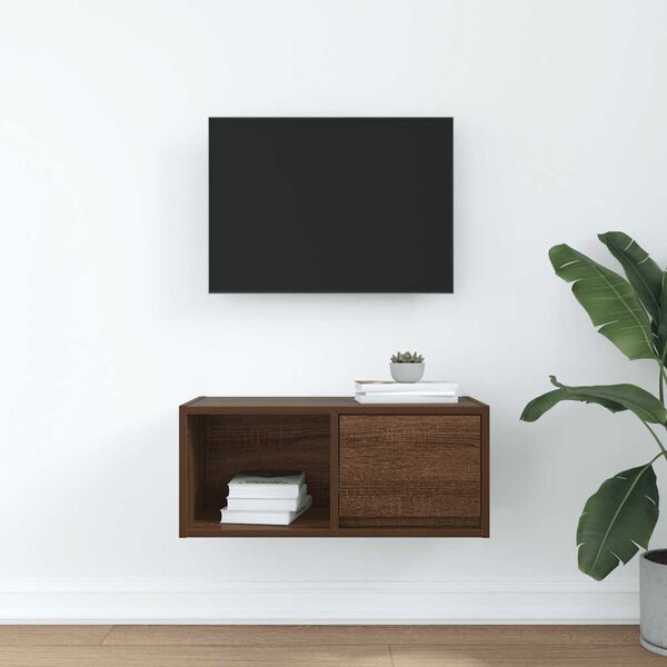 vidaXL TV Cabinet Brown Oak 60x31x25.5 cm Engineered Wood