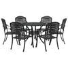 vidaXL Garden Dining Set 7 pcs Black Aluminium