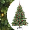 vidaXL Artificial Christmas Tree with 150 LEDs Green 120 cm PE and PVC
