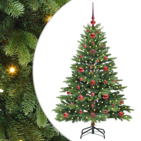 vidaXL Artificial Christmas Tree with 150 LEDs Green 120 cm PE and PVC