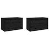 vidaXL Wall Cabinets 2 pcs Black 60x30x35 cm Solid Pinewood