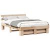 vidaXL Bed Frame with Headboard Brown 140 x 200 cm Solid Pine Wood