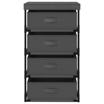 vidaXL Storage Rack with 4 Fabric Baskets Steel Grey