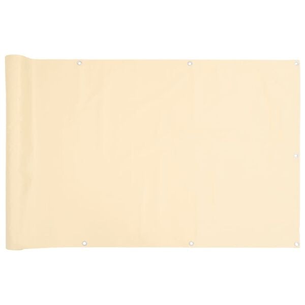 vidaXL Balcony Privacy Screen Cream 500x75 cm PVC