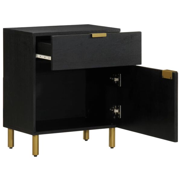 vidaXL Bedside Cabinet Black 50x33x60 cm Engineered Wood