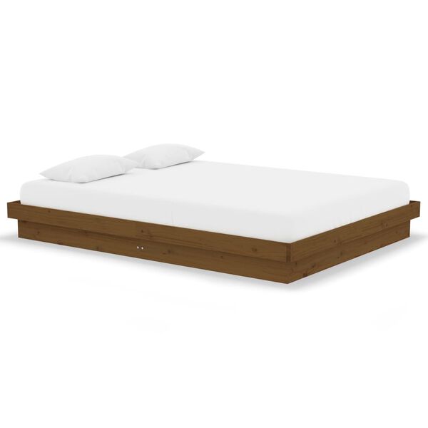 vidaXL Bed Frame without Mattress Honey Brown Solid Wood Double