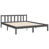 vidaXL Bed Frame without Mattress Grey King Size Solid Wood Pine