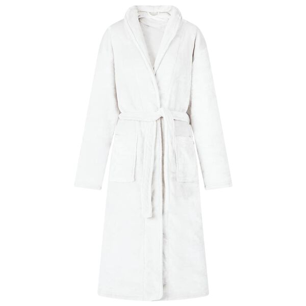 vidaXL Bathrobe without Hood White M Flannel
