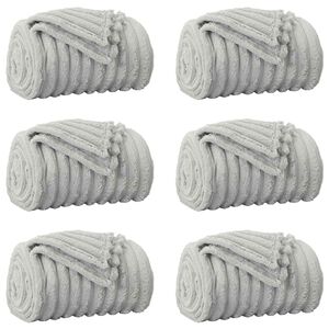 vidaXL Throw Blankets 6 pcs Grey 150 x 130 cm 2.85 kg Fleece
