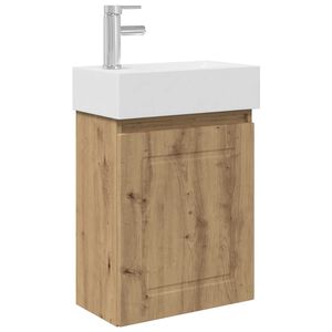 vidaXL Bathroom Vanity Unit with Tap Artisan Oak 45.5 x 22.5 x 84 cm