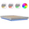vidaXL Bed Frame with LED Lights without Mattress Grey Sonoma 140x190cm