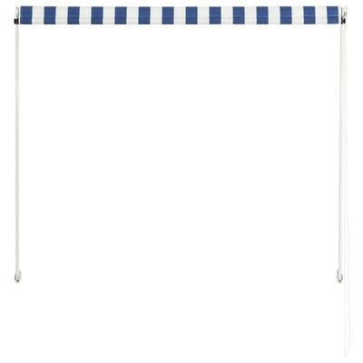 vidaXL Retractable Awning 150x150 cm Blue and White