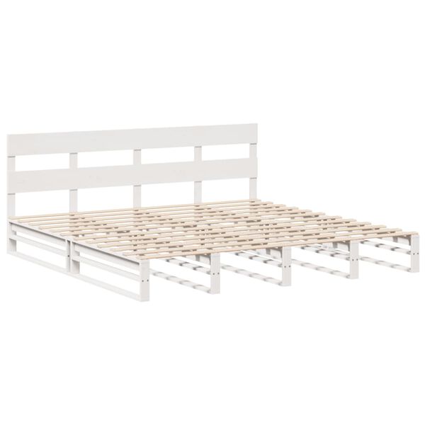vidaXL Bed Frame without Mattress White 200x200 cm Solid Wood Pine