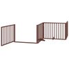 vidaXL Dog Gate with Door Foldable 6 Panels Brown 480 cm Poplar Wood