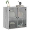 vidaXL Wall Cabinet with Glass Doors Grey Sonoma 68x37x68.5 cm