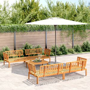 vidaXL Pallet Sofa Set | Natural Wood | Solid Acacia wood | Standard | Modular