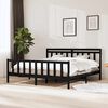 vidaXL Bed Frame without Mattress Black Solid Wood 200x200 cm